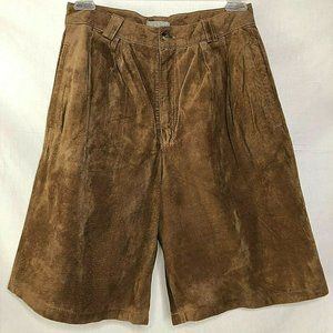 VTG Esprit Suede Leather Gaucho Shorts High Wiast